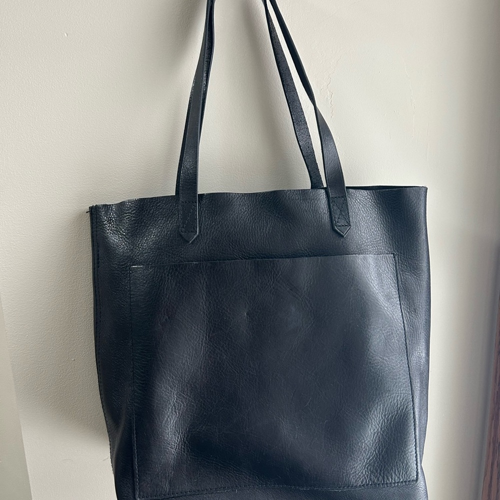 Black Leather Tote Bag